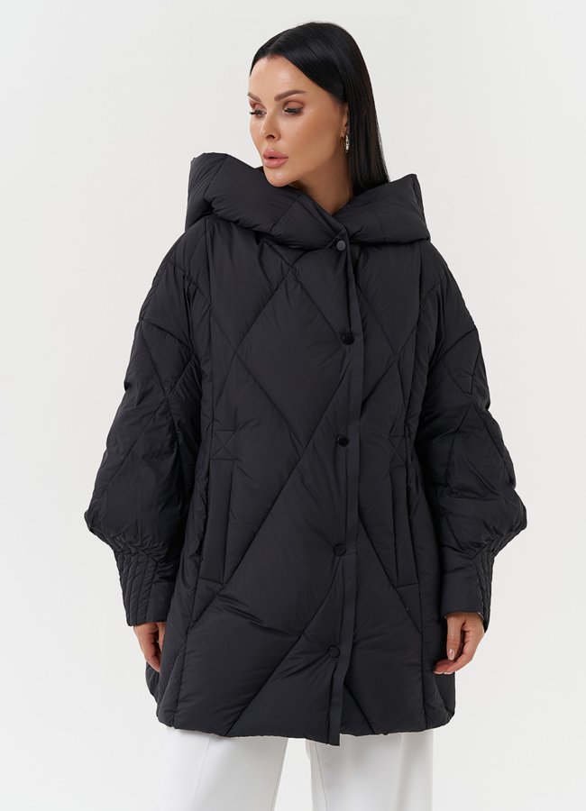 Стеганая куртка с капюшоном модель № 28819 в рассрочку