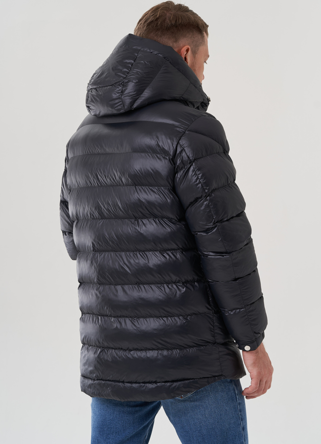 Мужской пуховик с капюшоном  модель № 82440 универмаг малина