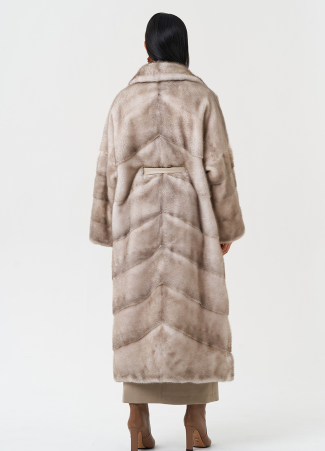 фото Длинная шуба из меха норки модель № 28126