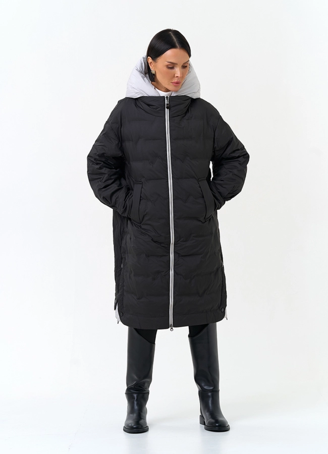 Женское утепленное полупальто модель № 34287 универмаг малина фото
