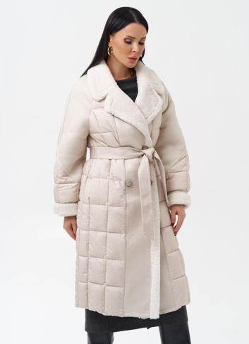 Комбинированный женский пуховик 