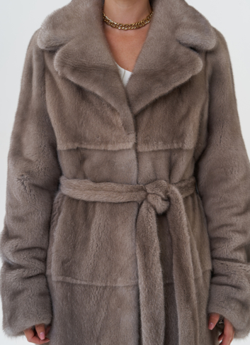 Длинная шуба из скандинавской норки