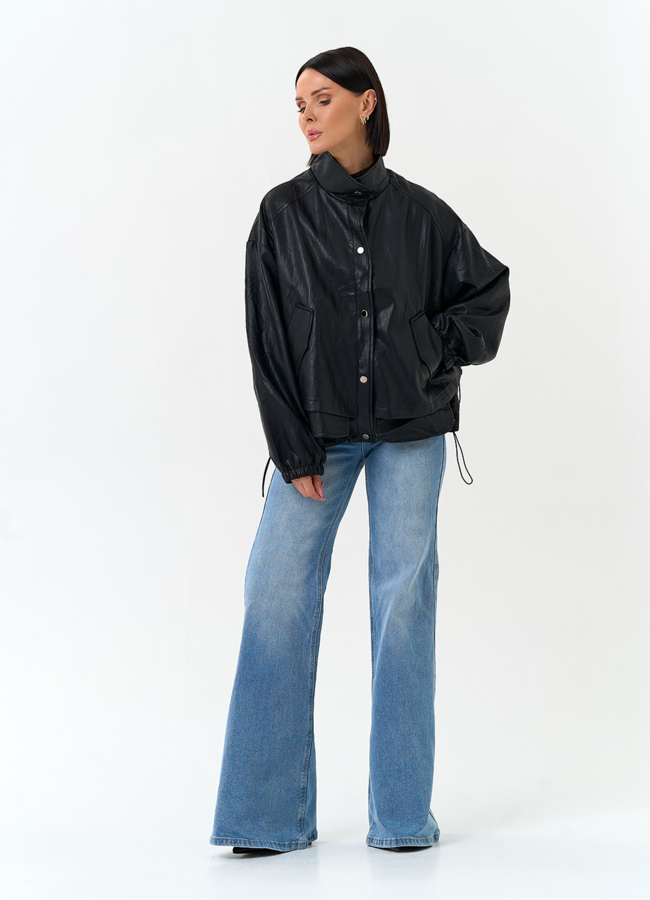 Женская объемная куртка из эко кожи модель № 33153 в рассрочку