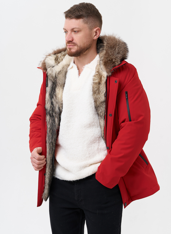 Парка мужская на мехе из волка