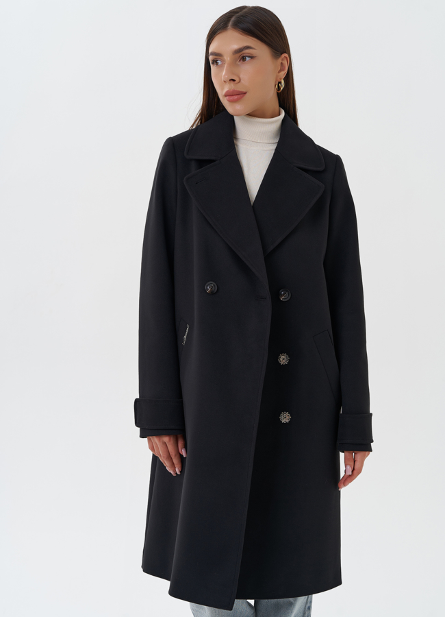 Женское пальто с английским воротником модель № 27683 универмаг малина