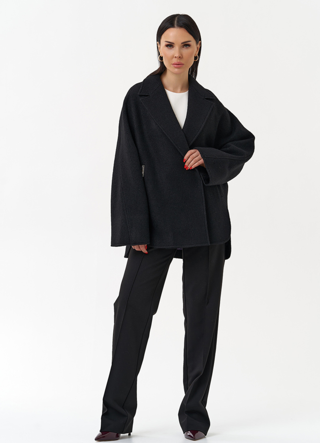 Укороченное пальто с английским воротником модель № 28419 в рассрочку