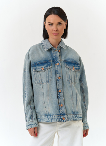 Женская джинсовая куртка со стразами Женская джинсовая куртка со стразами