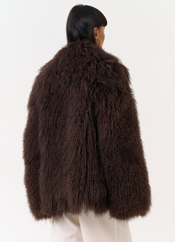 Женская шуба из меха ламы