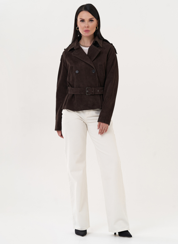 Куртка из замши с ремнем