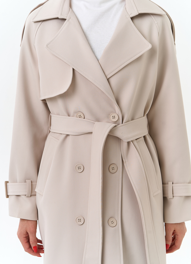 Женский светлый плащ модель № 33096 универмаг малина