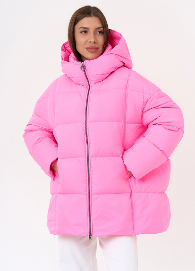 фото Женский яркий пуховик с капюшоном модель № 31590