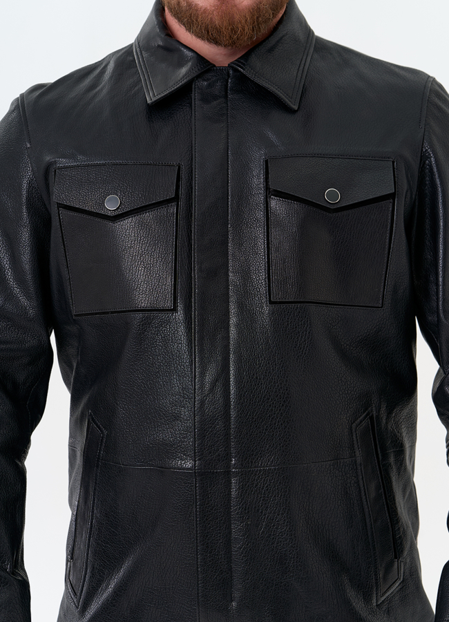 Мужская куртка из натуральной кожи модель № 32861 универмаг малина