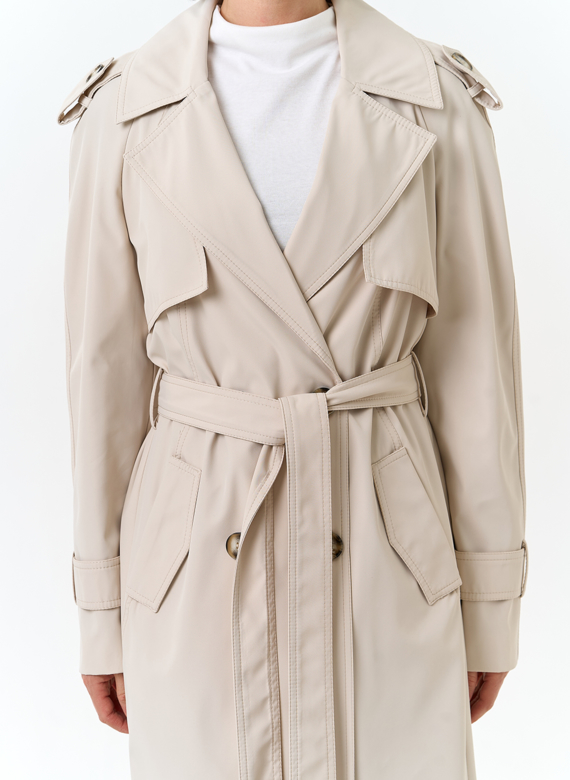 Женский плащ с поясом 