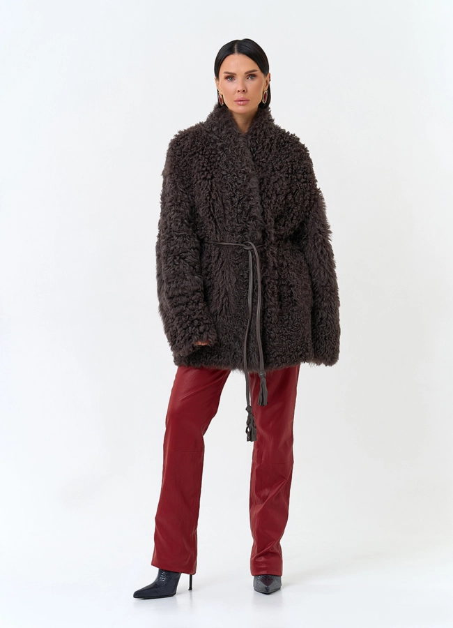 Женская дубленка двухсторонняя модель № 34171 универмаг малина